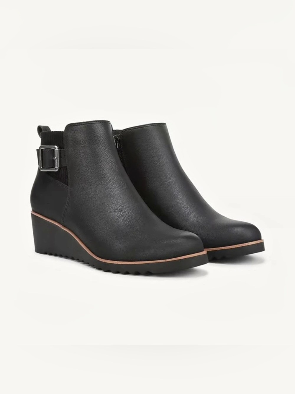 LifeStride Zayne Black Wedge Ankle Booties Women’s Size 7 M